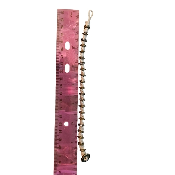 Fossil Knotted Cream String and Metal Disc Bracelet - Picture 6 of 6